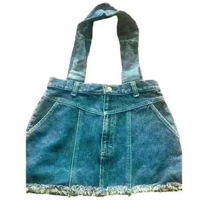 Handmade jean skirt handbag super cute measurements in photos